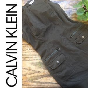 Calvin Klein midi dress military style